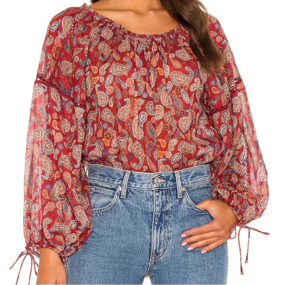 Free People, Women’s Size XL, Sundown Paisley Bodysuit, Maroon Vintage Combo